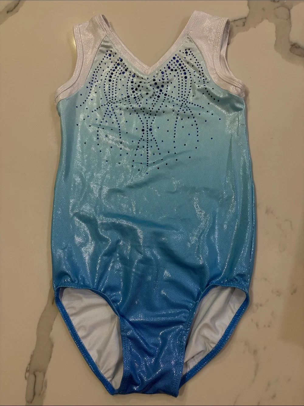 Sparkling Blue Ombre Gymnastics Leotard